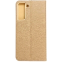 Dėklas Oem LUNA Book Gold skirtas Samsung Galaxy S21 FE aukso spalvos