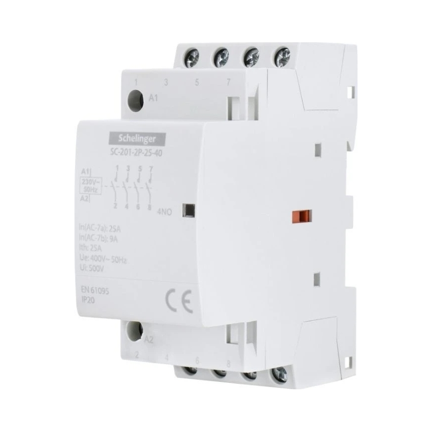 Bemko Modulaarkontaktori plokk SC201 2P 25A TÜÜP 40 (4NO + 0NC) SCHELINGER – 2