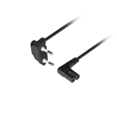 CEE 7/16 kuni EC 320 C7 Euro (raadio) toitekaabel 1.8m nurga all VDE | CA-C7CA-12CC-0018-BK
