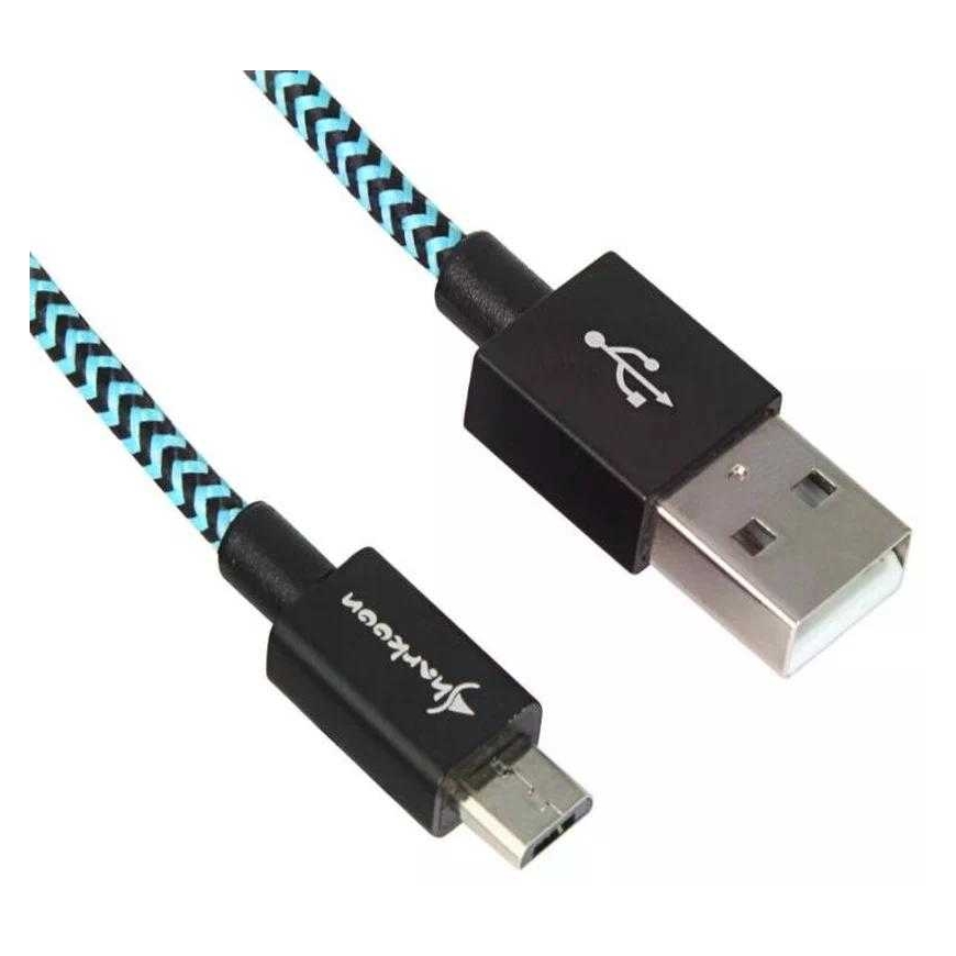 Sharkoon USB 2.0 A-B laidas juodas/mėlynas 3.0m
