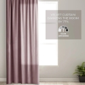 Vaaleanpunainen samettiverho lenkeillä AmeliaHome 140 × 245 cm Vaaleanpunainen samettiverho lenkeillä AmeliaHome 140 × 245 cm