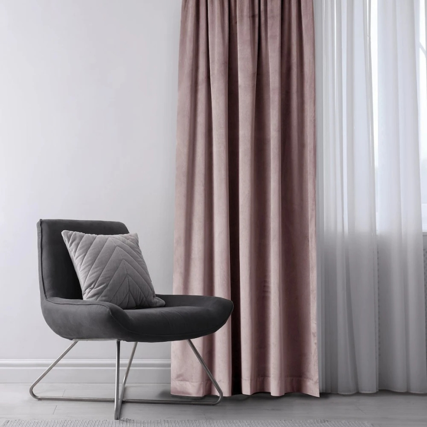 Roosa sametist kardin silmadega AmeliaHome 140 × 245 cm – 3