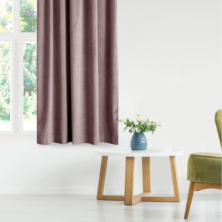 Pink Velvet Curtain with Loops AmeliaHome 140 × 245 cm – 4