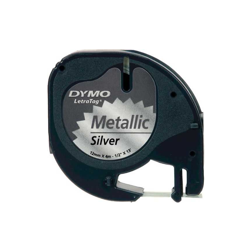 Dymo LetraTAG -metalloitu teippi, 12 mm