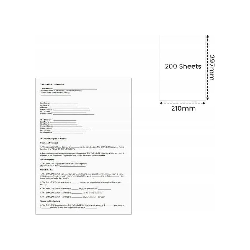 Phomemo termoprindipaber valge A4 210mm 200 tk, mõeldud Phomemo M832 M833 M08F / Q22-DZF2-RMSG10-A4. – 4