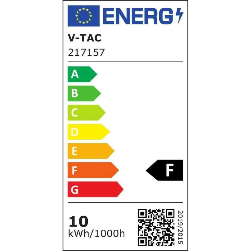 V-tac 10W LED filament bulb, E27, A60, 2200K, amber color. – 5