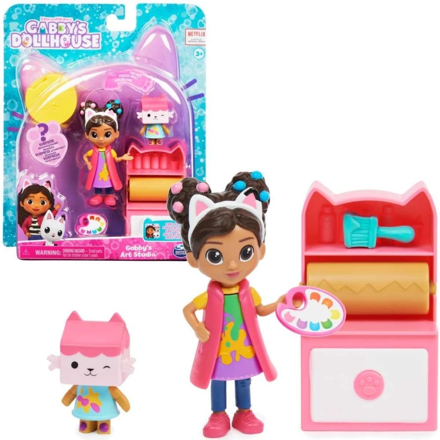 Spin Master GABI CAT HOUSE SET FIGURE CARDBOARD DOLL STUDIO CAT SHELF PROMO.