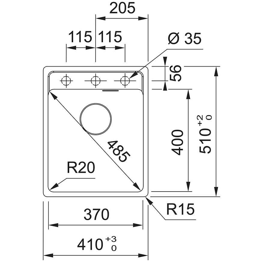 Franke Maris MRG 610-37 Fragranite juodas matinės spalvos (114.0658.583) – 2
