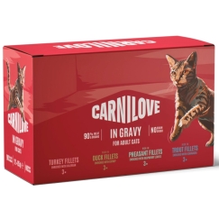 CARNILOVE kaķu maiss mērcei - mitrā kaķu barība - 12x85g