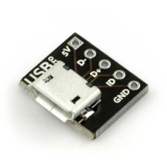 Pololu MicroUSB B 5-kontaktiline pistik plaadile - MSX