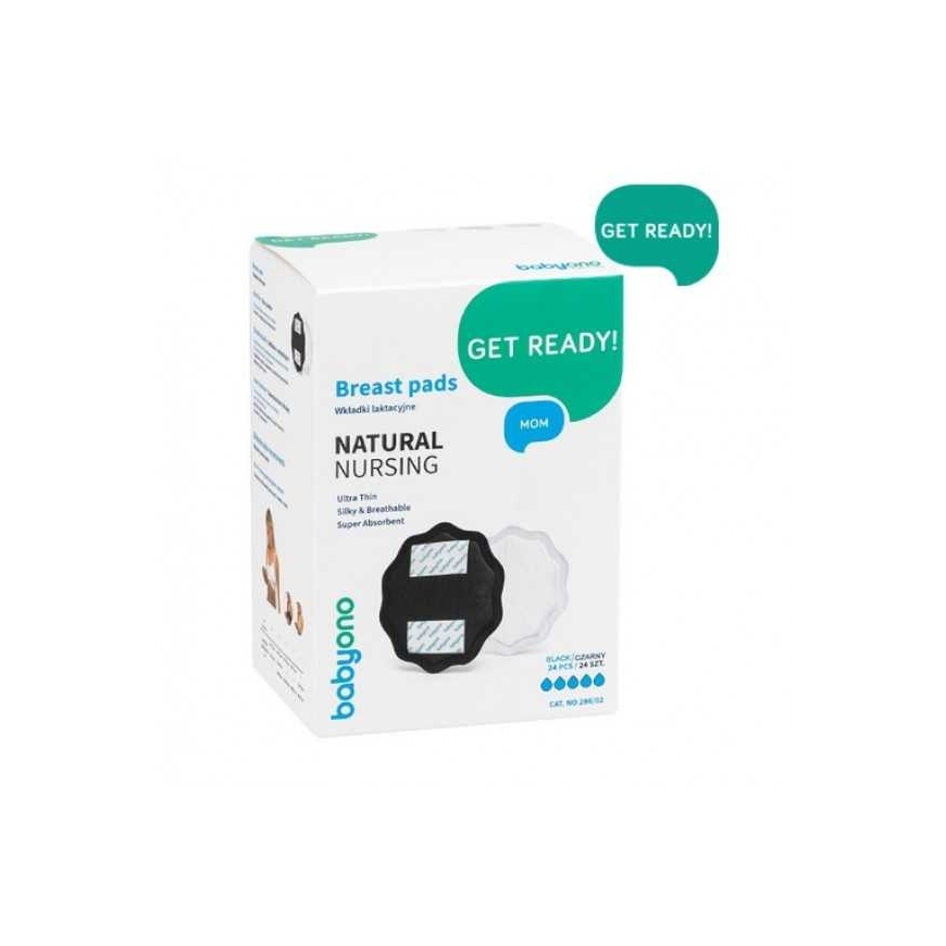 BabyOno BabyOno 298/02-LOODUSLIKUD RINNAPLASTID 24TK MUSTAD