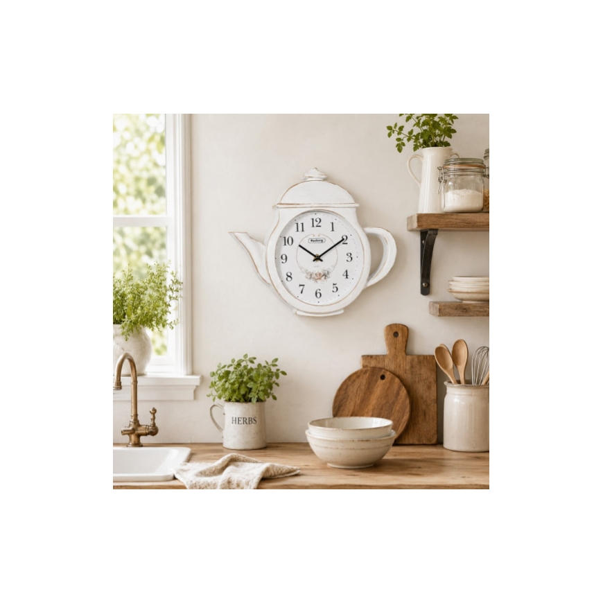 Teapot Wall Clock, 34.4 x 29 x 4.4 cm, 1 AA battery (not include – 2