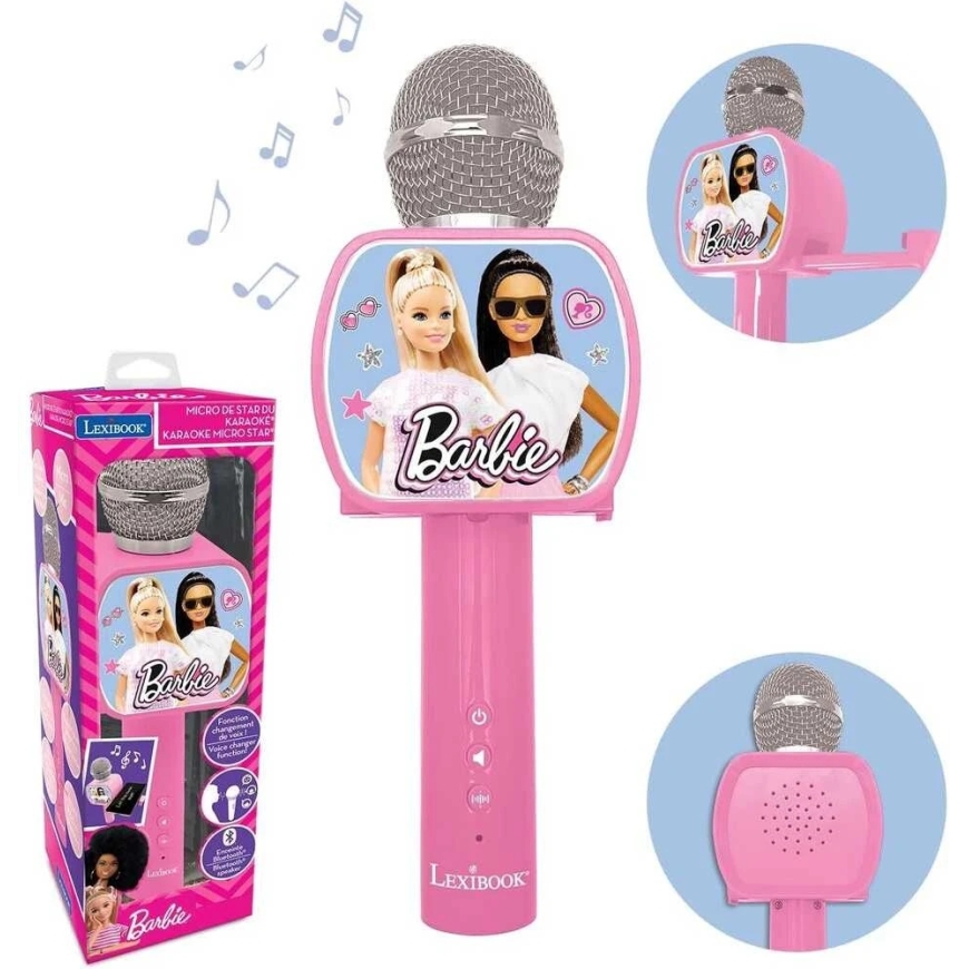 Наушники Lexibook - Barbie - Bluetooth караоке микрофон (MIC240BB) – 4