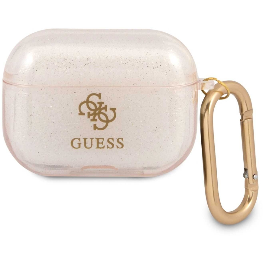 Чехол Guess GUA3UCG4GD 4G с блестками для Airpods 3 Золотой