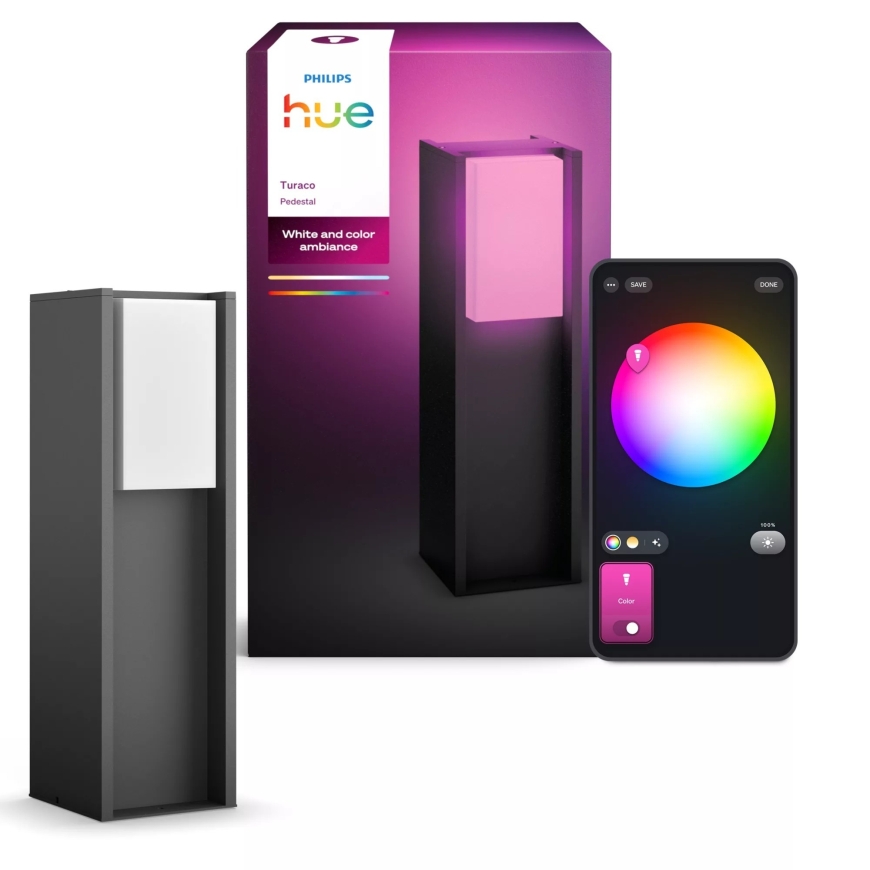 Philips Hue Turaco outdoor column light, anthracite, 1xA60 WCA