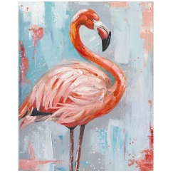 Home4You Eļļas krāsas glezna 80x100cm, flamingo