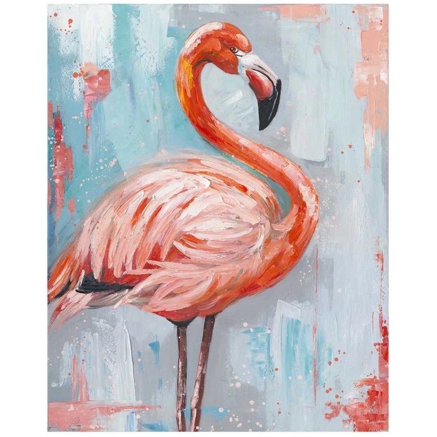 Home4You Öljyväri maalaus 80x100cm, flamingo