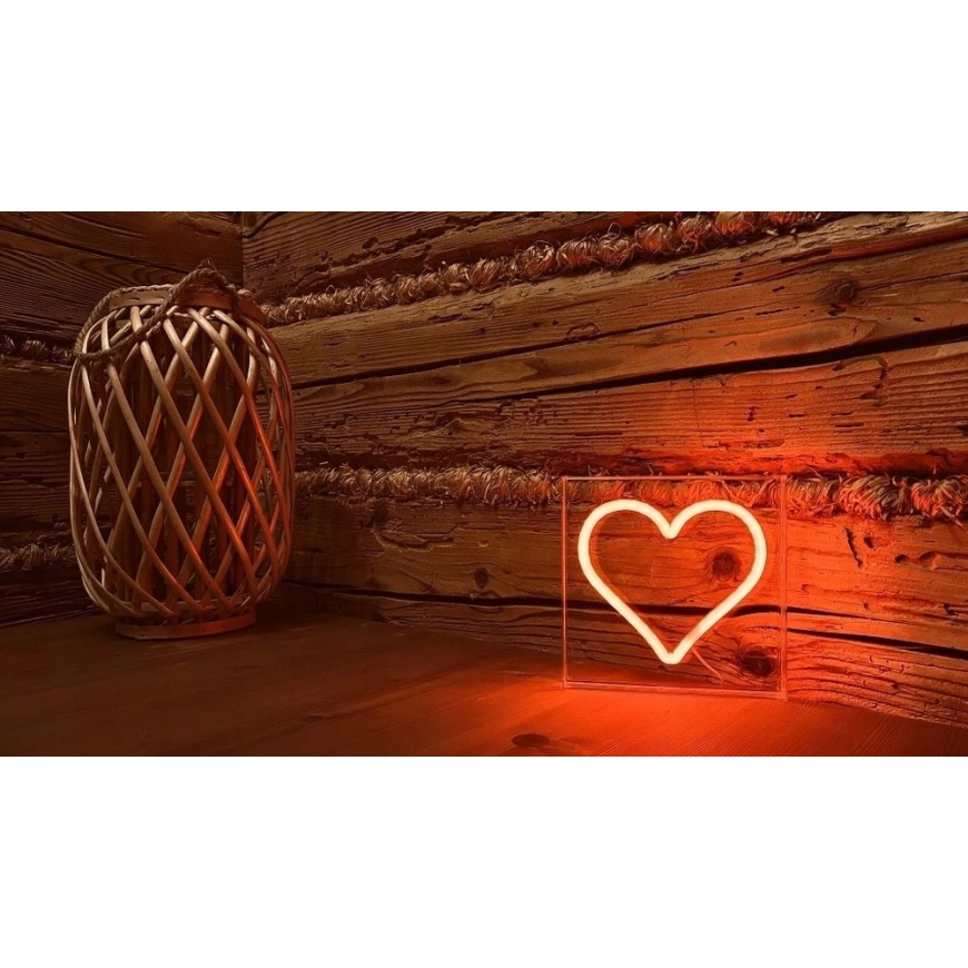 Eko-Light 2Kids Toys LED NEON LIGHT sydänlamppu punainen – 2