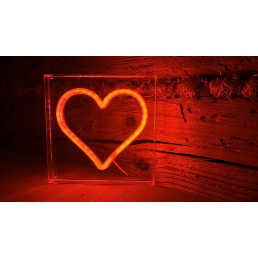 Eko-Light 2Kids Toys LED NEON LIGHT lampka serce raudona – 3