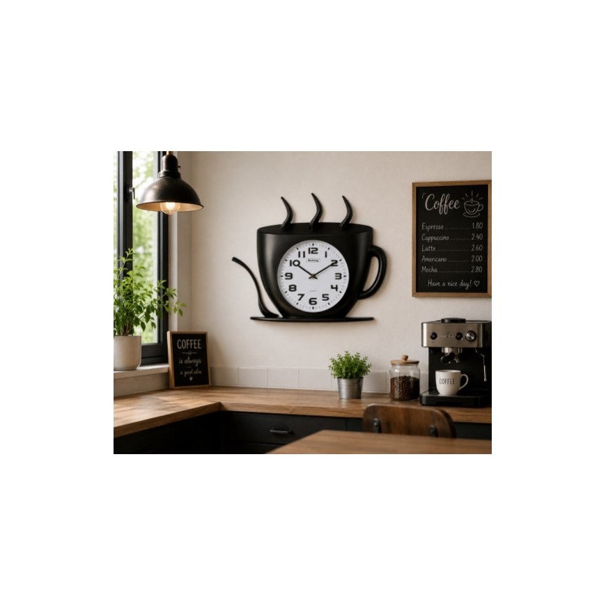 Sienas pulkstenis krūzes formā, 34,4*39,8*4,4 cm, 55R59998HB, Ro – 2