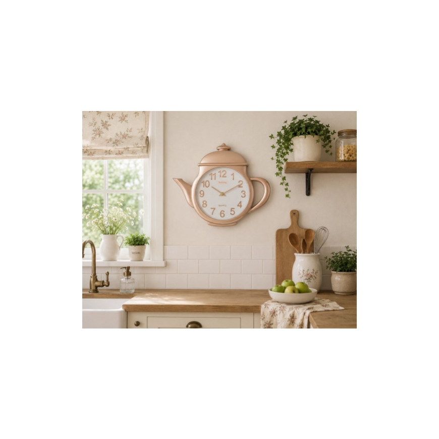 Teapot Wall Clock, 34.4 x 29 x 4.4 cm, 1 AA battery (not include – 2