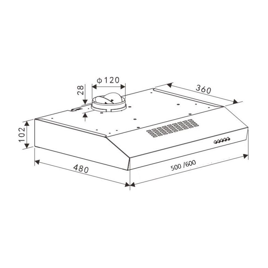 Thermex Core 500 mm liesituuletin omalla moottorilla, valkoinen – 3
