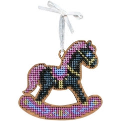 Beldizart Ristipistot puupohjalla "Little Dark Horse" 8x8 cm SO-157