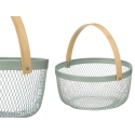 Apaļš grozs ar bambusa rokturi, zaļš, 10,5 × 20,5 × 20,5 cm, 137 Apaļš grozs ar bambusa rokturi, zaļš, 10,5 × 20,5 × 20,5 cm, 137