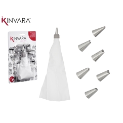 Кондитерский мешок с 7 насадками, 3.5×14×7 см, 86987, Kinvara
