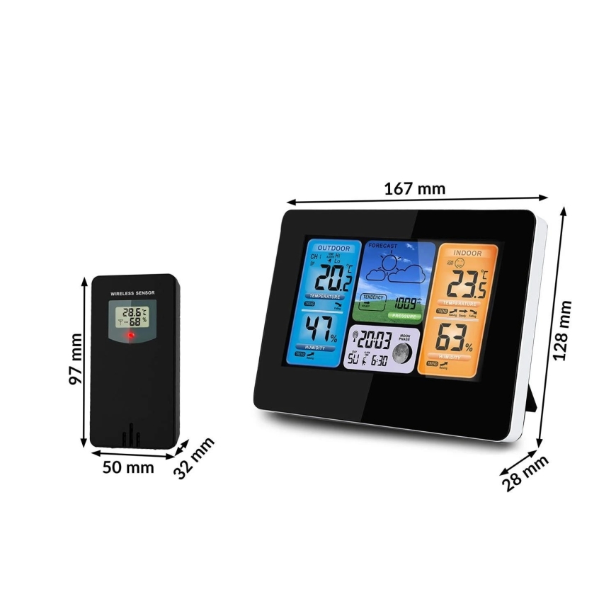 Berdsen Weather Station with Screen BD-902, Black – 4