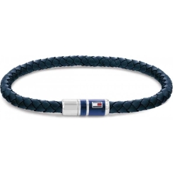 Tommy Hilfiger Dark Blue Leather Bracelet with Steel Clasp 2790294