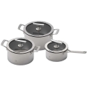 Zyle Essence ZY1500PS roostevaba terasest potide komplekt, 3 tk. Zyle Essence ZY1500PS roostevaba terasest potide komplekt, 3 tk.