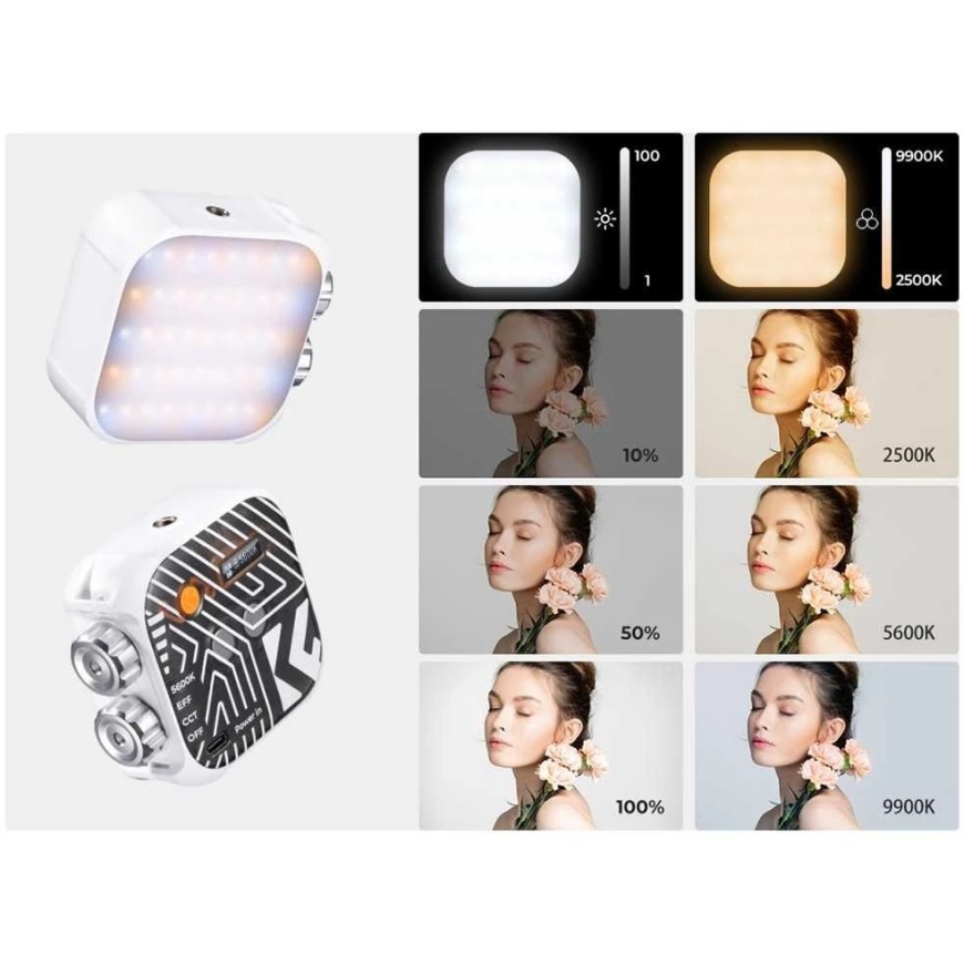 LED Valgus - K&F Concept KF34.035 V1 2500-9900K 96+ CRI Laetav Aku – 3