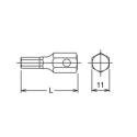 Koken 11 mm bit for 3 mm hex screws [107-11 3]