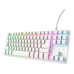 Trust GXT 833W Thado TKL klaviatūra Žaidimams USB QWERTY Anglų (JAV) Balta