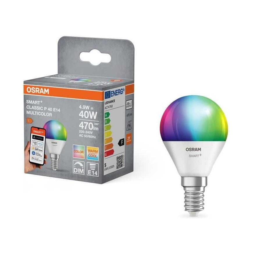 Osram SMART+ MATTER Multicolor Classic P40 4.9W E14
