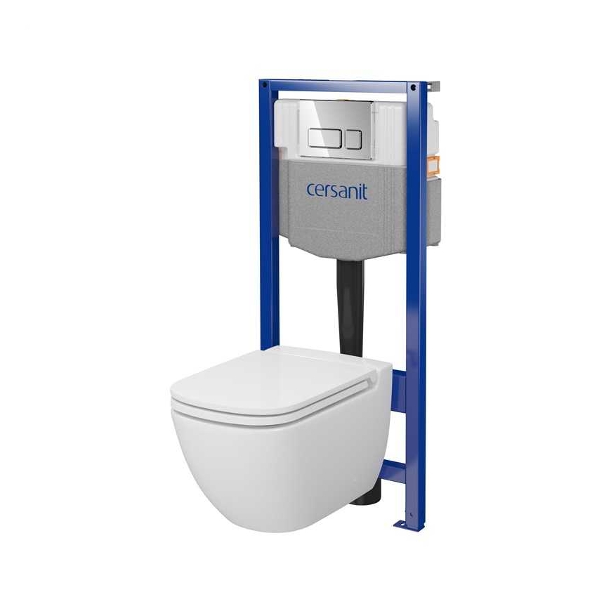 CERSANIT WC KOMPLEKTS S701-759 AR RĀMI + HROMA POGU