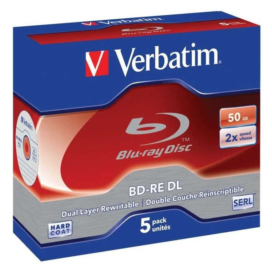 Verbatim BD-RE 50GB x2 в упаковке с Jewel Case 5