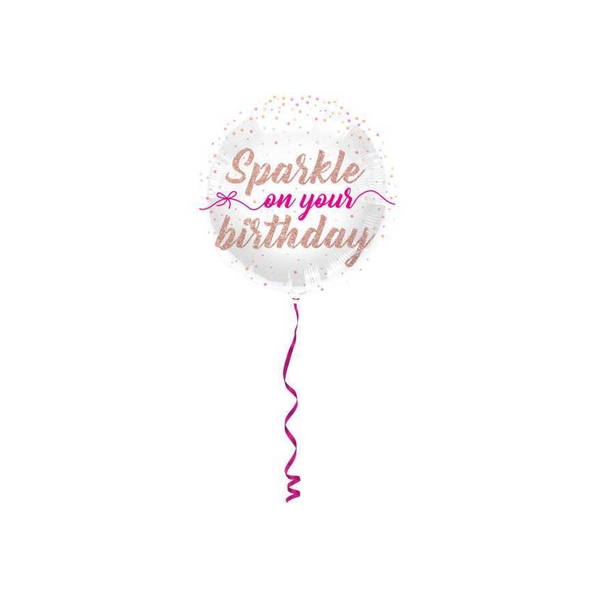 Folat Foil Balloon "Sparkle on your birthday" 45cm
