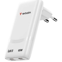 Verbatim Fold n Go lādētājs 65W PD QC balts