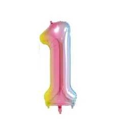 Riff Folio balloon 100cm Number 1 Glossy Colorful