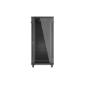 19" 27U 600 × 1000 BLACK FLOOR-STANDING RACK CABINET WITH GLASS DOOR, LANBERG (FLAT PACK) 19" 27U 600 × 1000 BLACK FLOOR-STANDING RACK CABINET WITH GLASS DOOR, LANBERG (FLAT PACK)