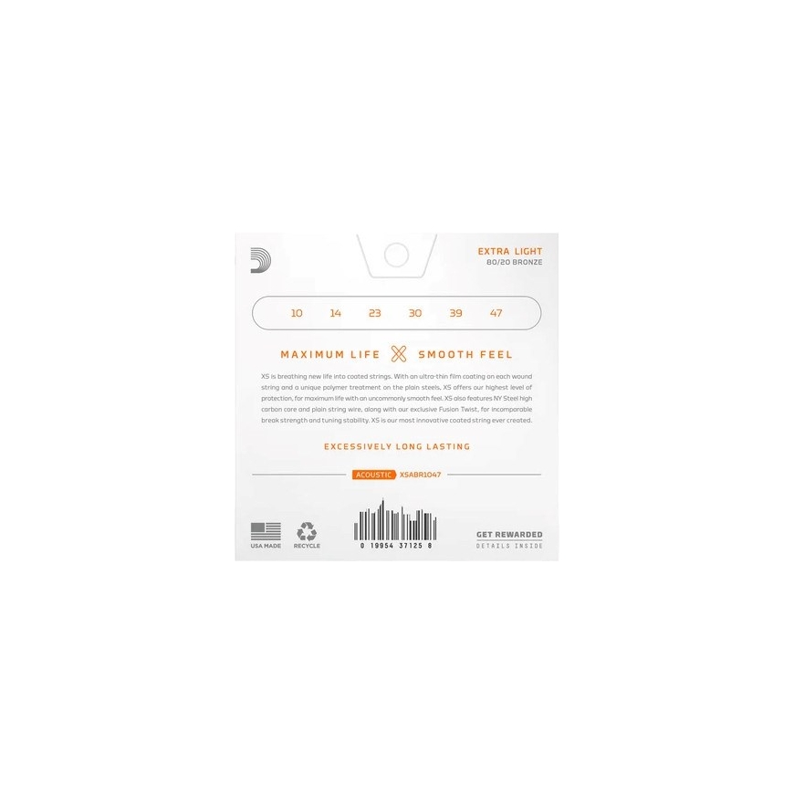D'Addario XSABR1047 - acoustic guitar strings (10–47) – 2