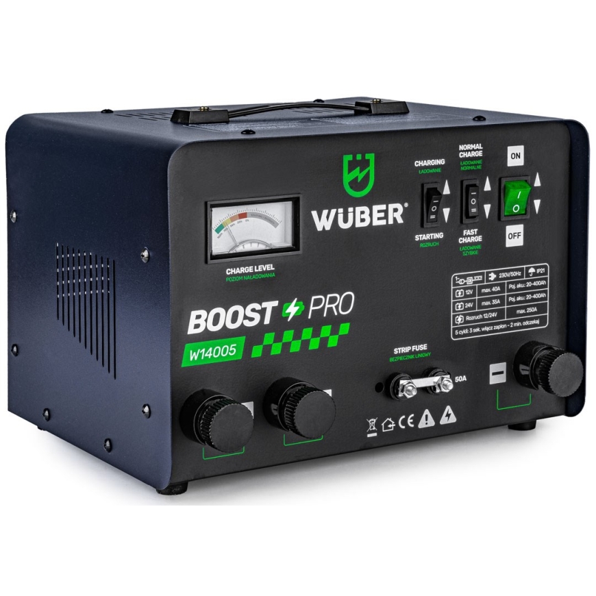Akumulatoru lādētājs ar palaidēju 40 A 12/24 V W14005 WUBER – 2