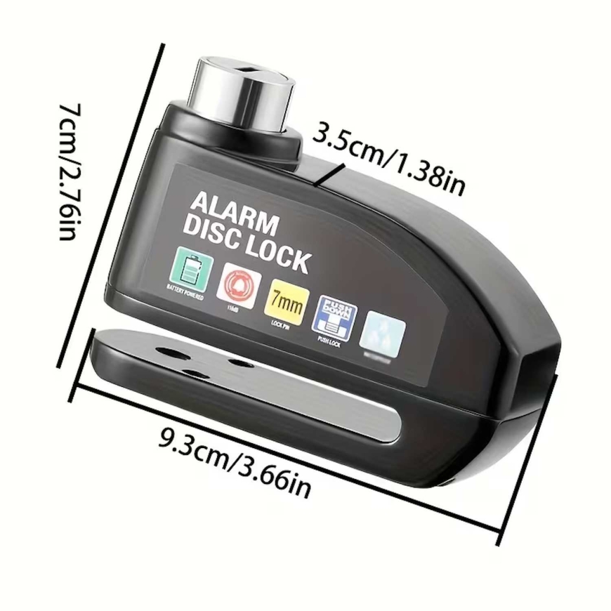 Riff Alarm disc brake lock Black