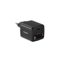 FoneKit GaN PD 65W USB-C laadija sisseehitatud kaabliga, must FoneKit GaN PD 65W USB-C laadija sisseehitatud kaabliga, must