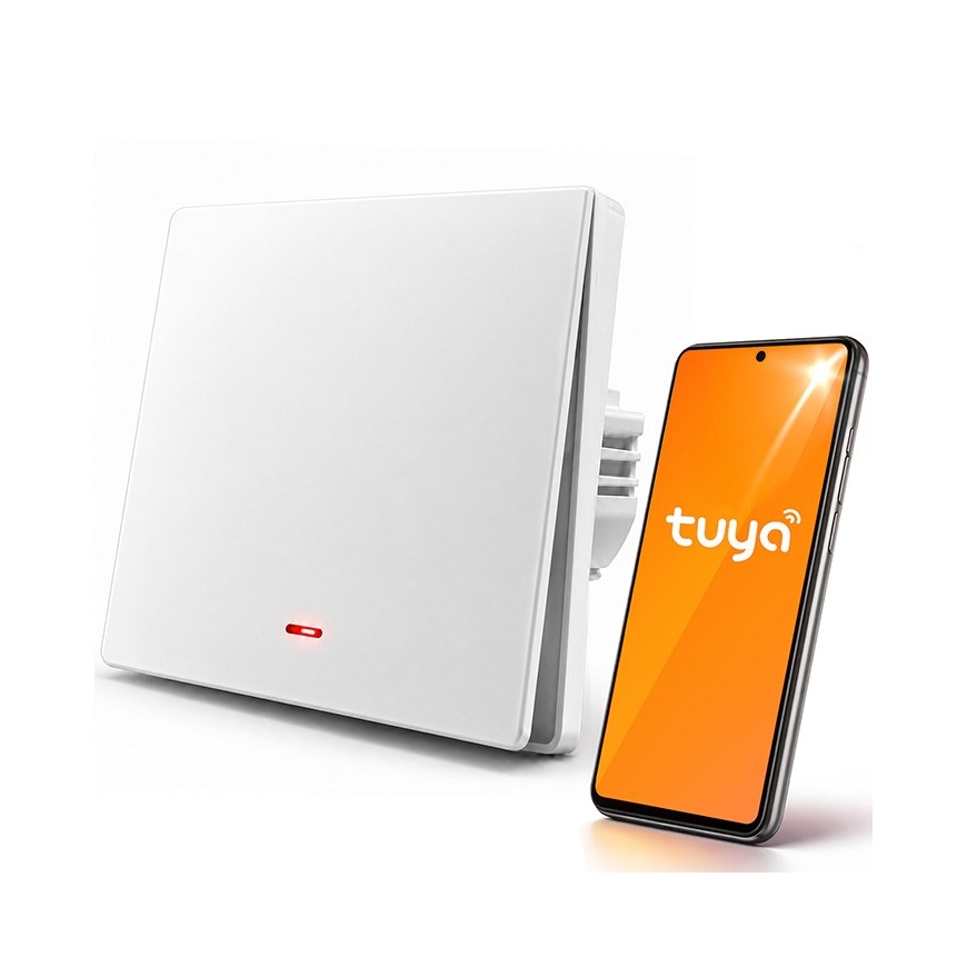 Qoltec 52719 Nutikas ühe lülitiga valguslüliti | Wi-Fi | Taimer | Tuya | Nutikas elu | Valge