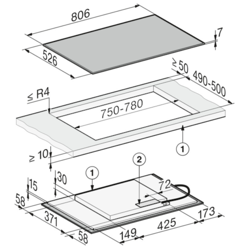 Miele KM 8482 FR - indukcinė viryklė, 80 cm – 4