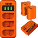 Rollei EN-EL15 3-pack akku- ja laturisarja Rollei EN-EL15 3-pack akku- ja laturisarja