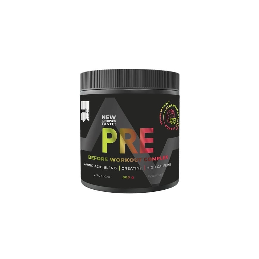 Puls Nutrition Pre-Workout Complex aminohappojauhe, maasika-lime, 300 g